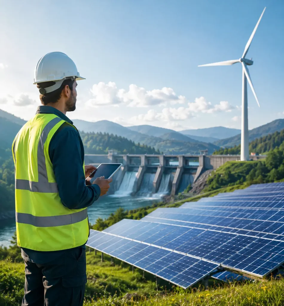 Renewable energy company managing solar, wind, and hydro power development.
